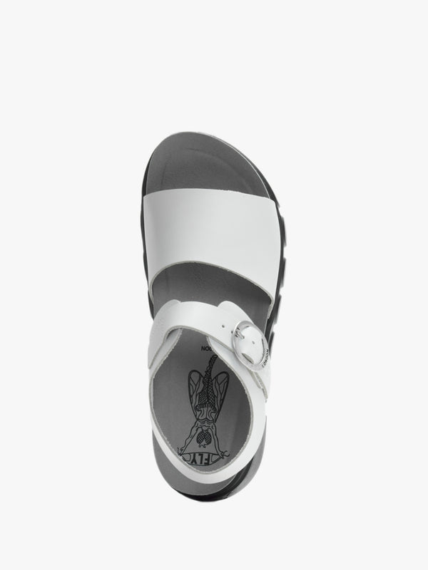 Cree Off White Leather Slab Sandals
