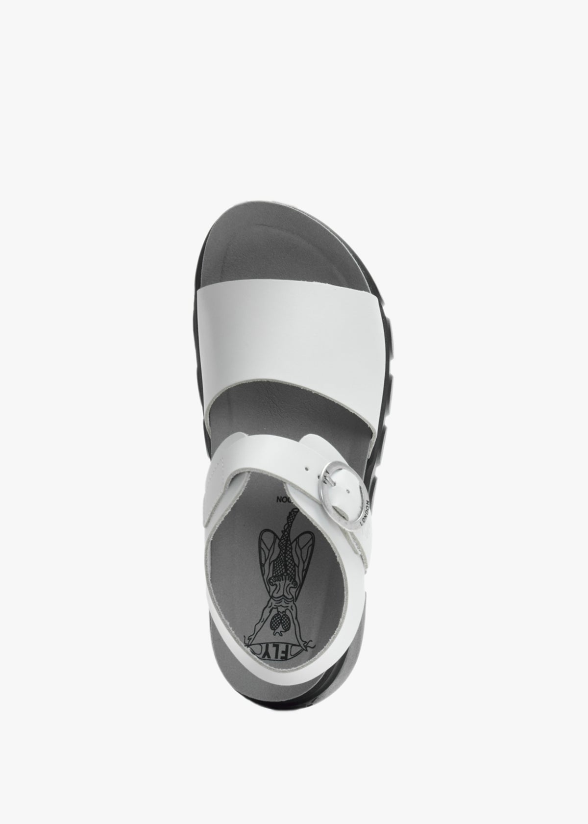 Cree Off White Leather Slab Sandals