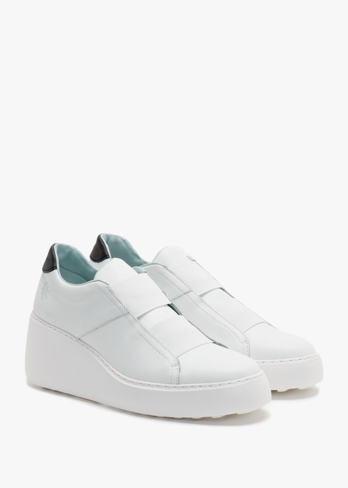Dito White Leather Wedge Trainers