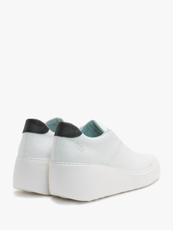 Dito White Leather Wedge Trainers