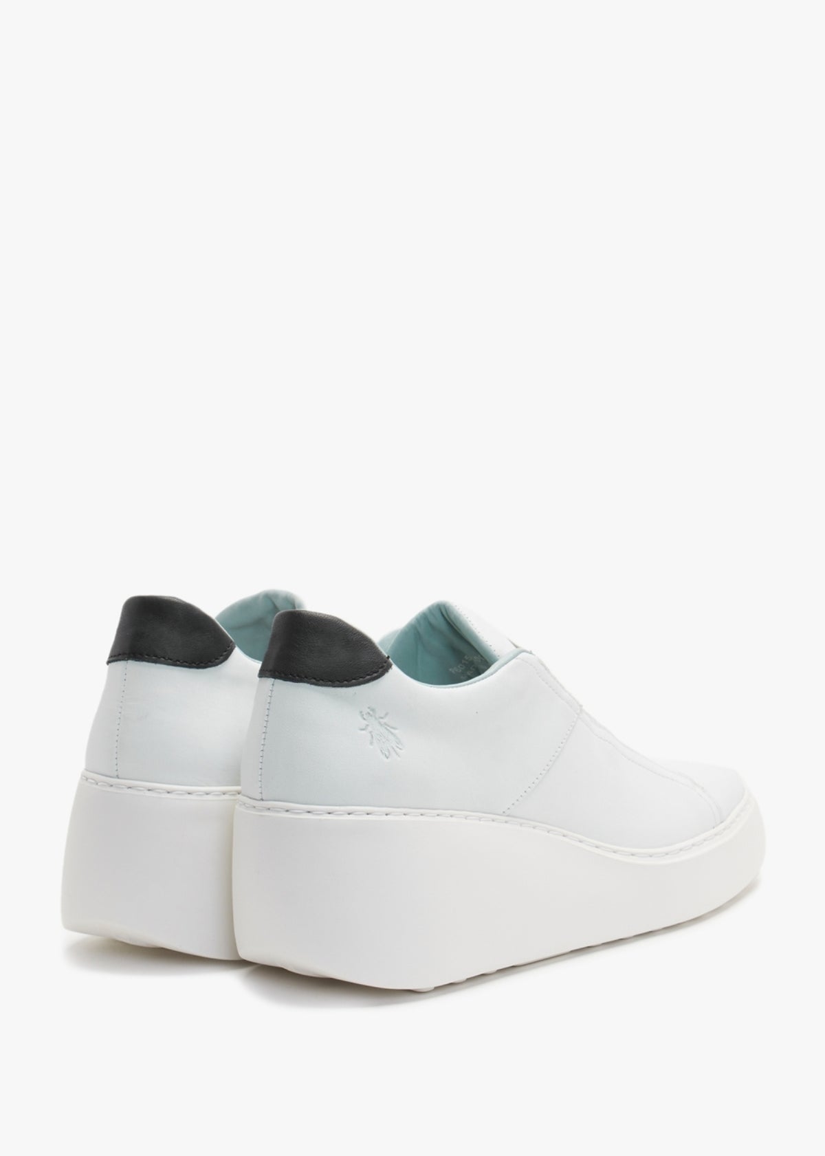 Dito White Leather Wedge Trainers