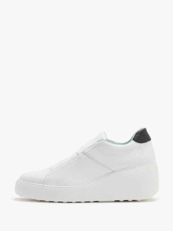 Dito White Leather Wedge Trainers