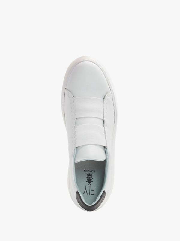 Dito White Leather Wedge Trainers