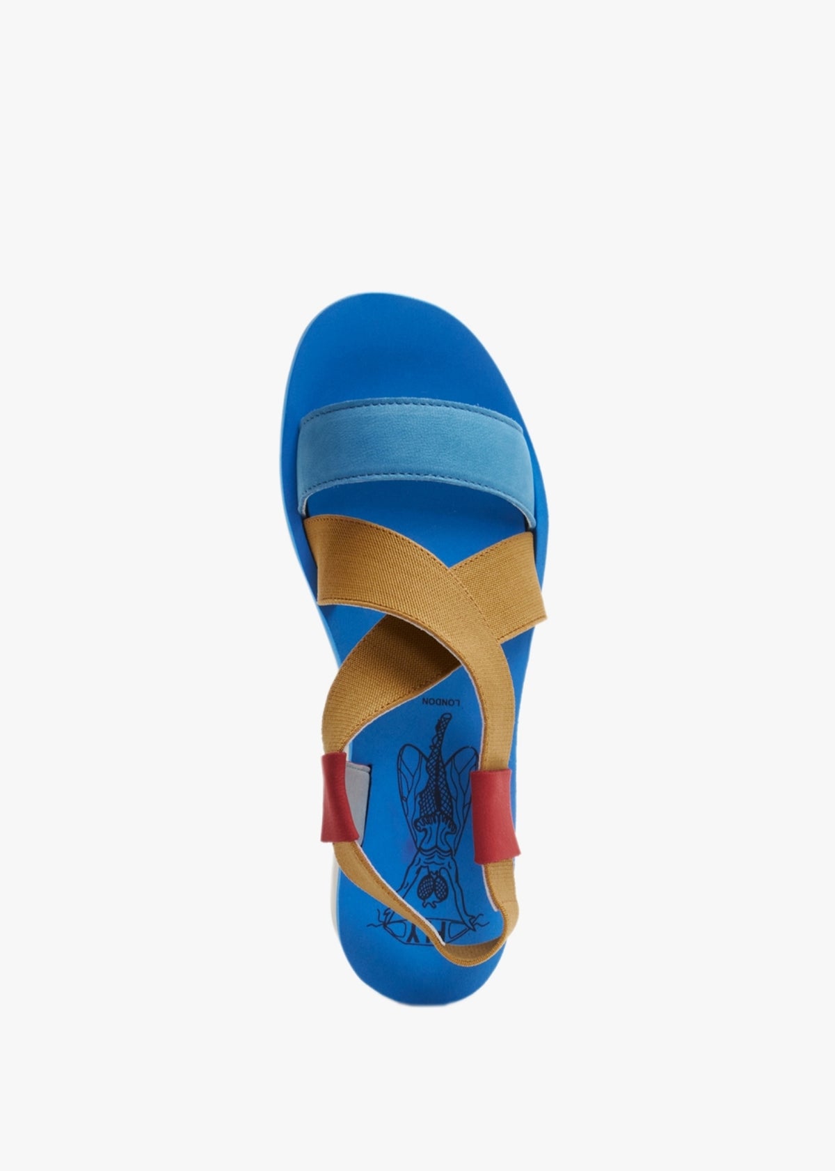 Yabi Lipstick Yellow Azure Leather Mid Wedge Sandals