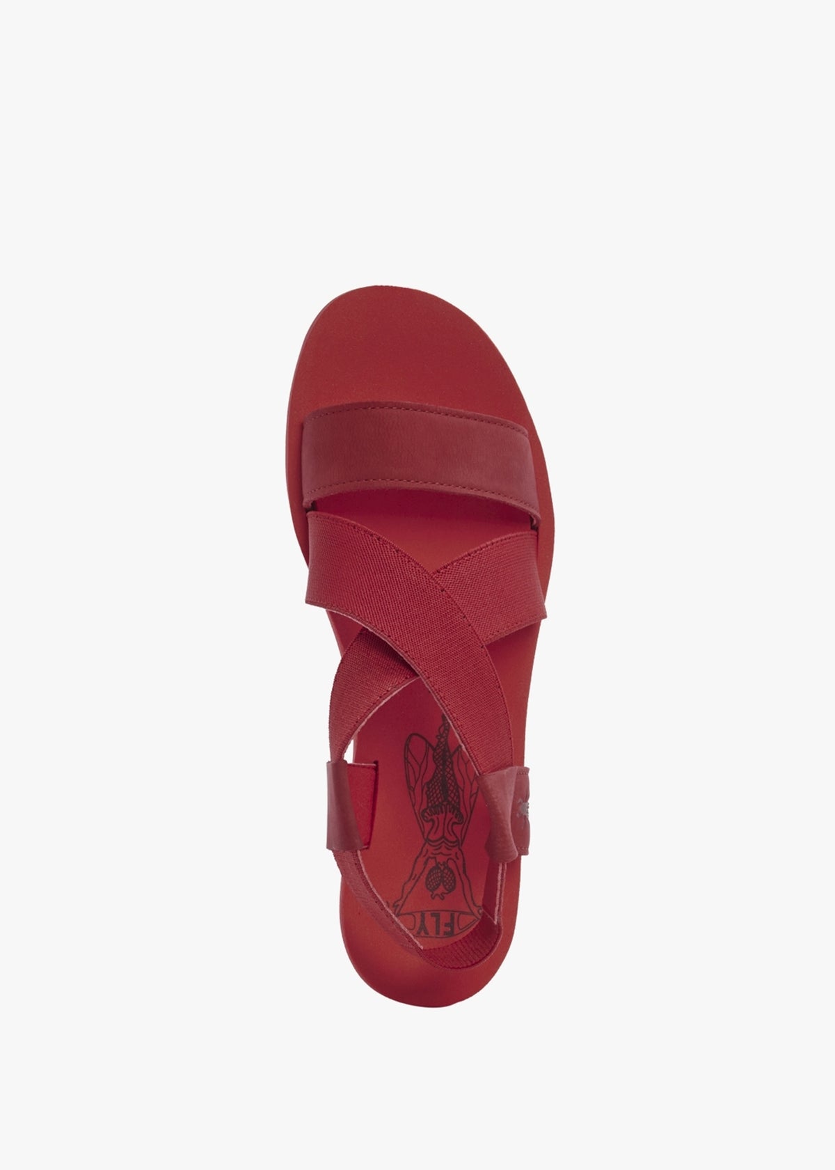 Yabi Lipstick Red Leather Mid Wedge Sandals