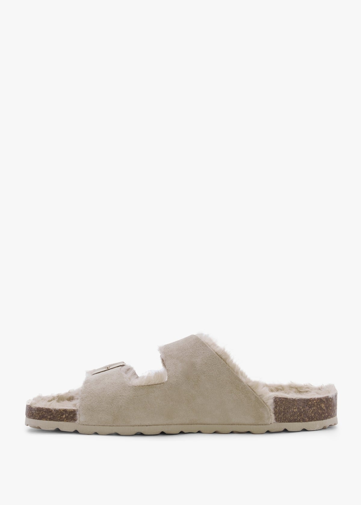 Imule Shearl Beige Suede Two Bar Mules