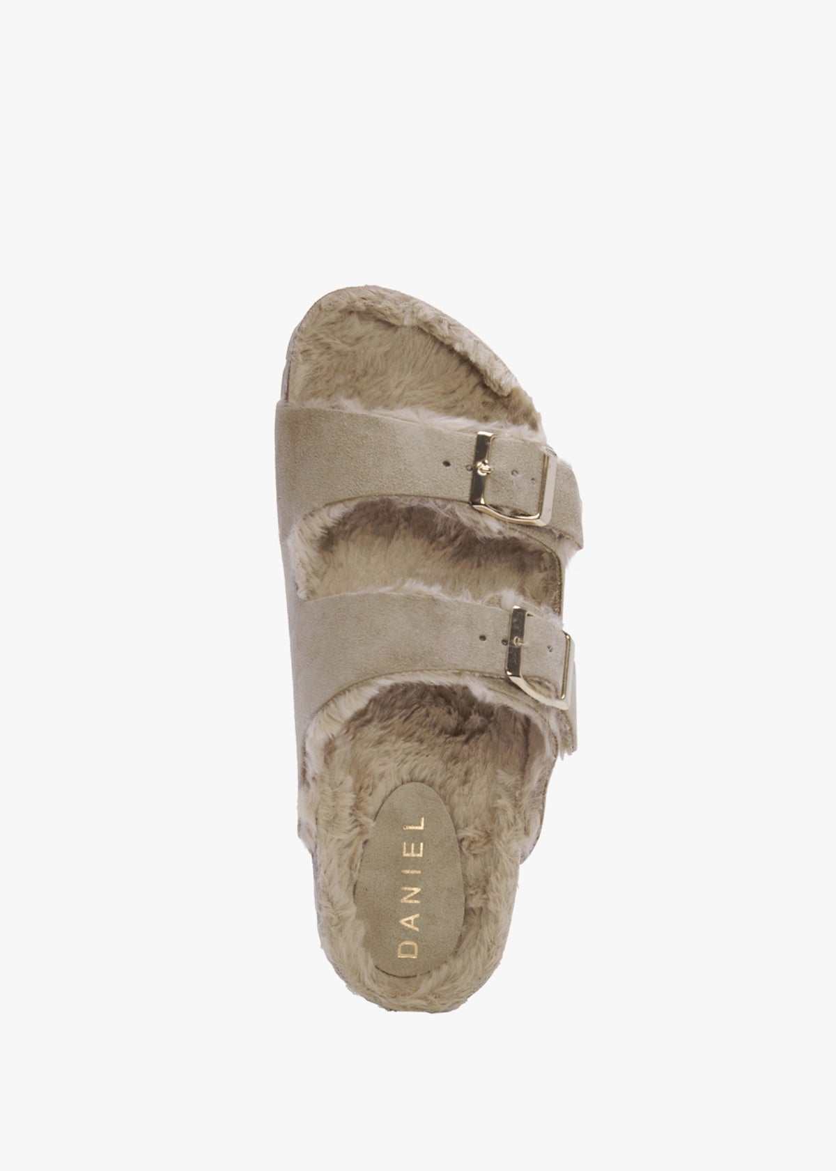 Imule Shearl Beige Suede Two Bar Mules