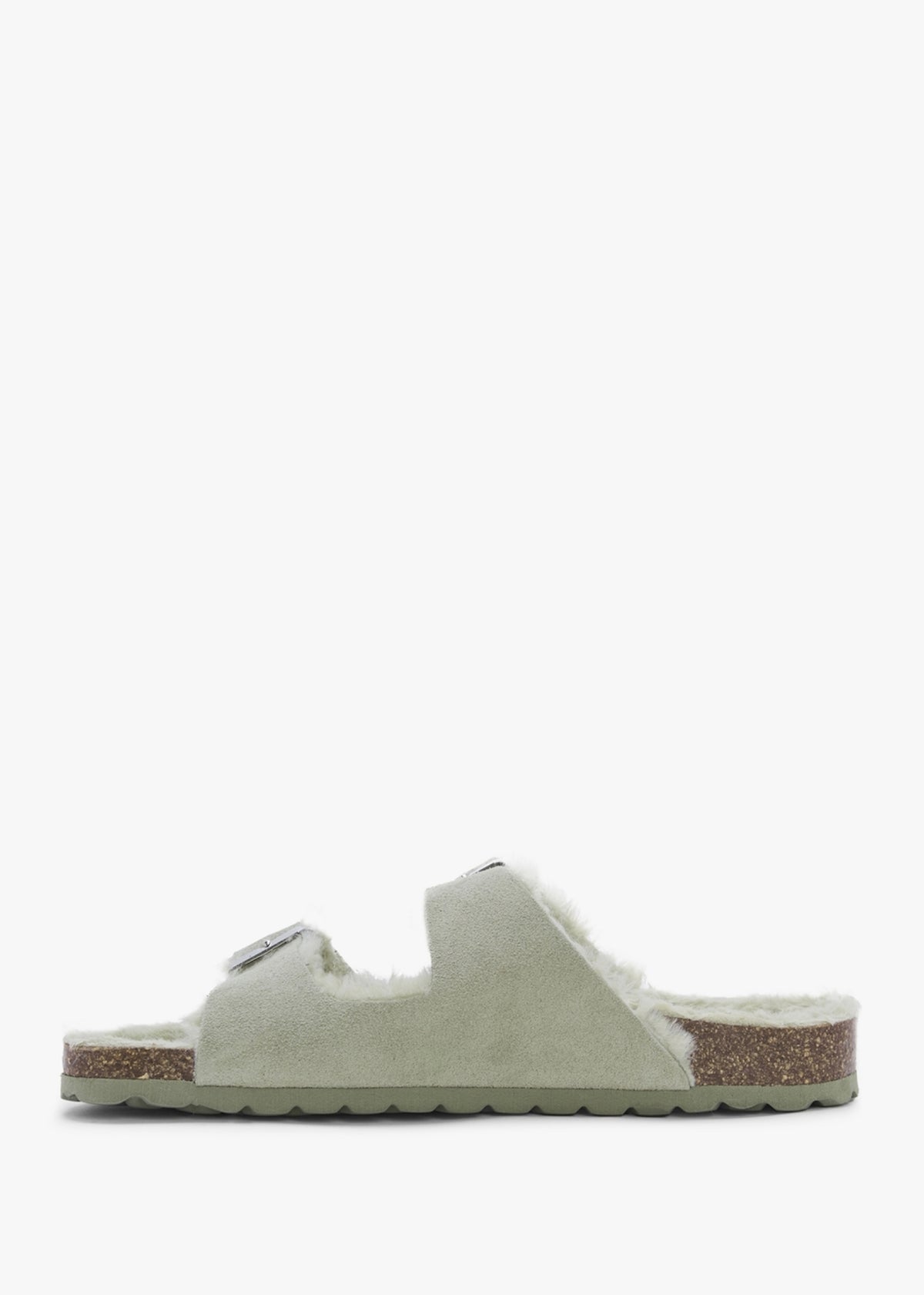 Imule Shearl Green Suede Two Bar Mules