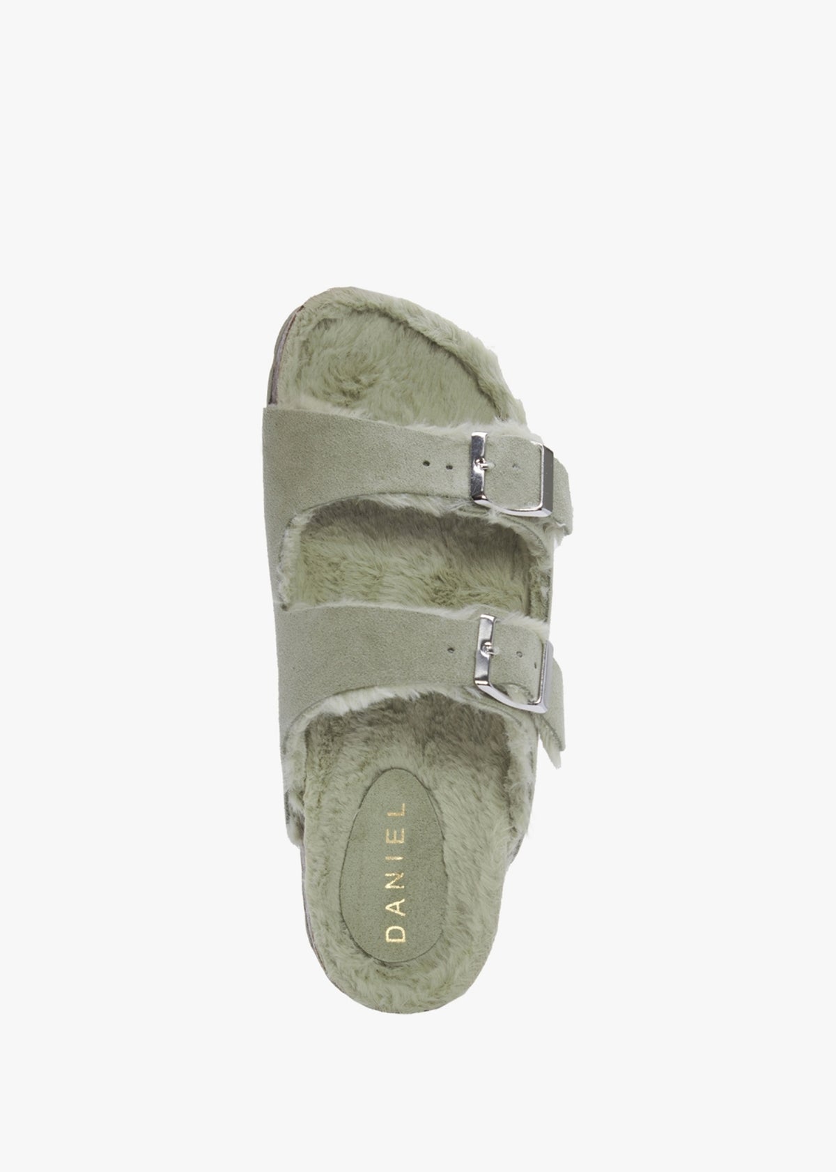 Imule Shearl Green Suede Two Bar Mules