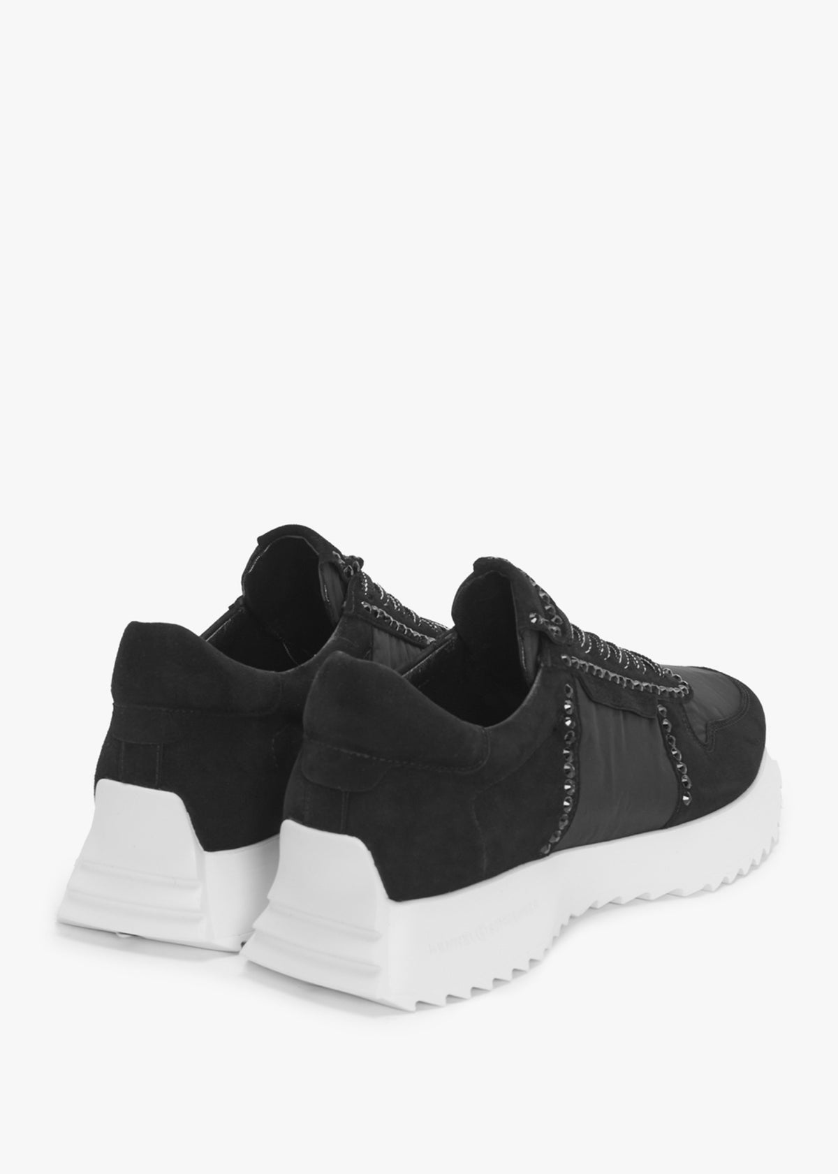 Pull Diamante Black Suede Trainers