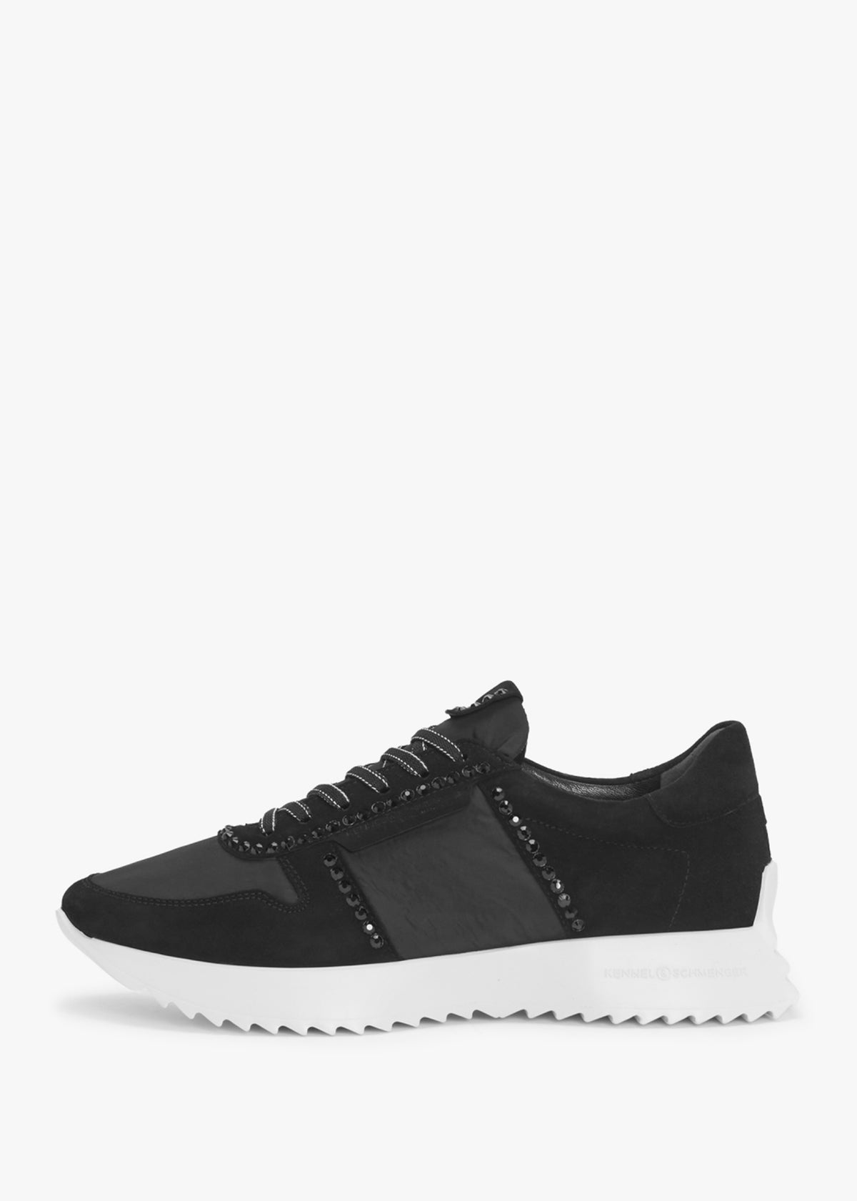 Pull Diamante Black Suede Trainers