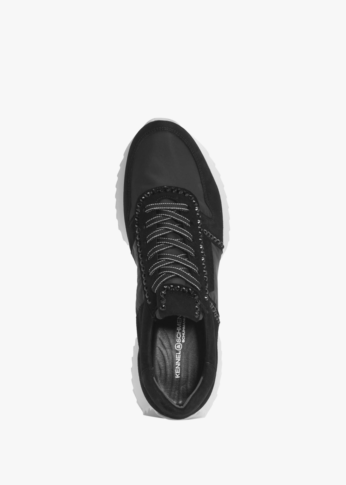 Pull Diamante Black Suede Trainers