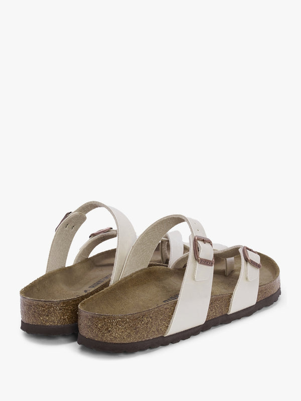 Mayari Birko-Flor Graceful Pearl White Toe Loop Sandals