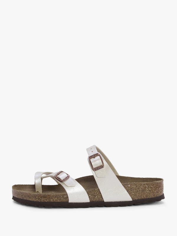 Mayari Birko-Flor Graceful Pearl White Toe Loop Sandals
