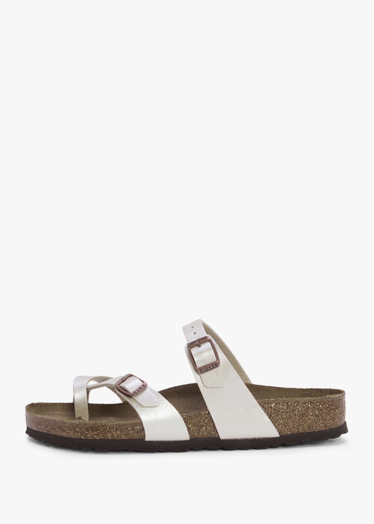 Mayari Birko-Flor Graceful Pearl White Toe Loop Sandals