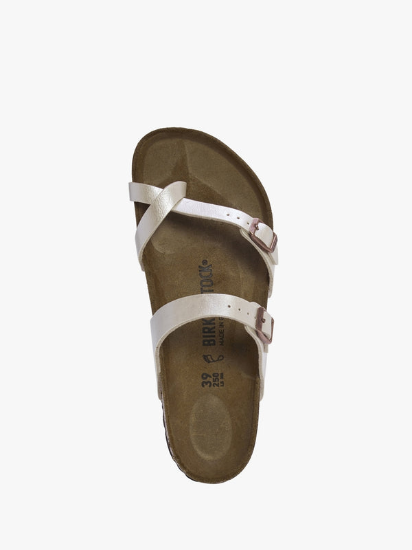 Mayari Birko-Flor Graceful Pearl White Toe Loop Sandals