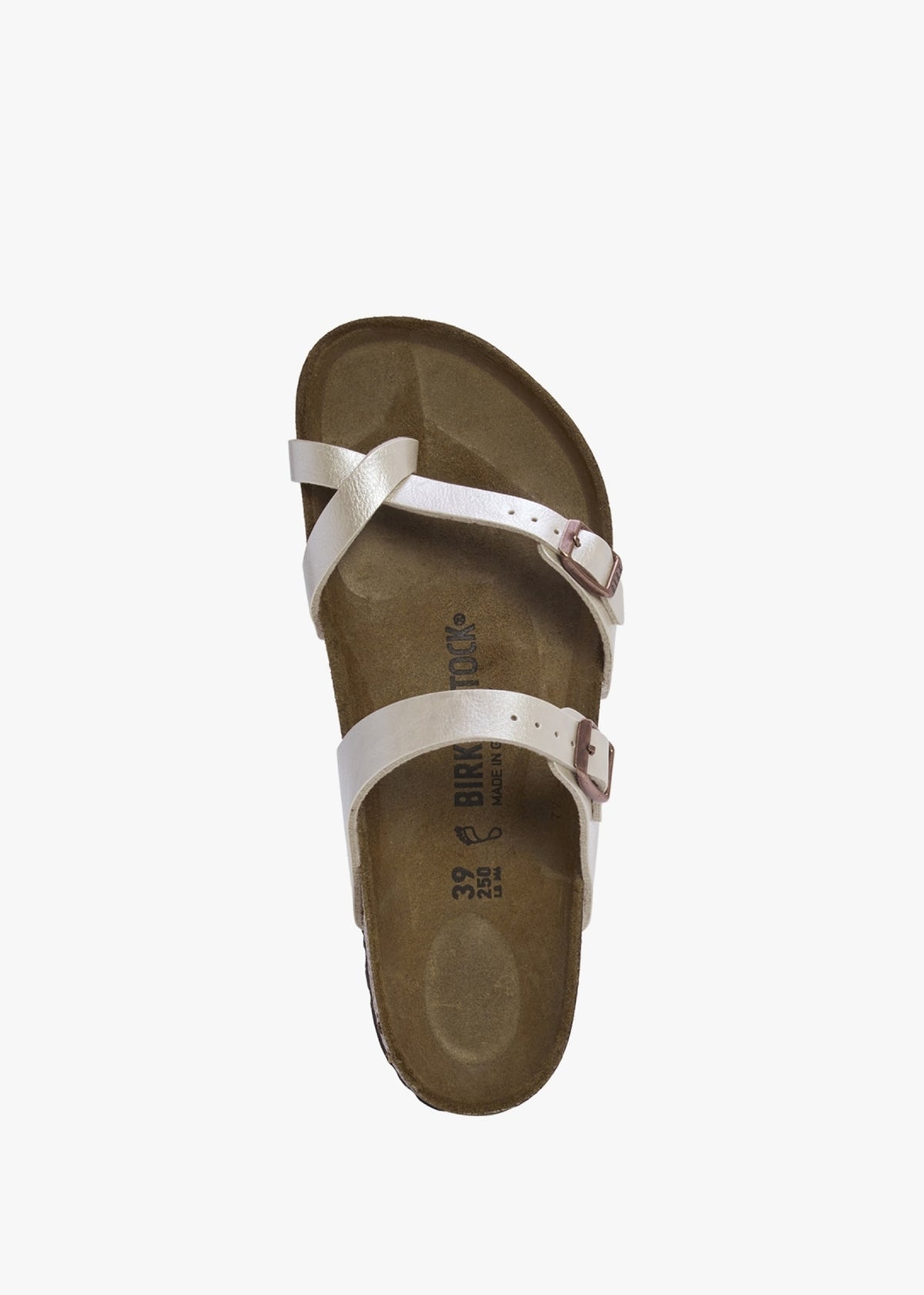 Mayari Birko-Flor Graceful Pearl White Toe Loop Sandals