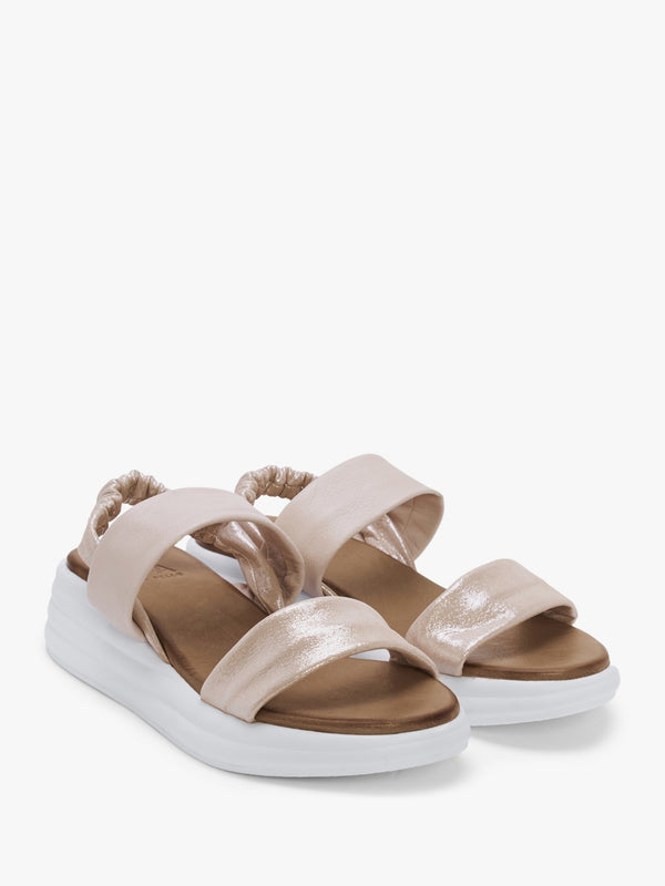 Nicco Nude Leather Flatform Sandals