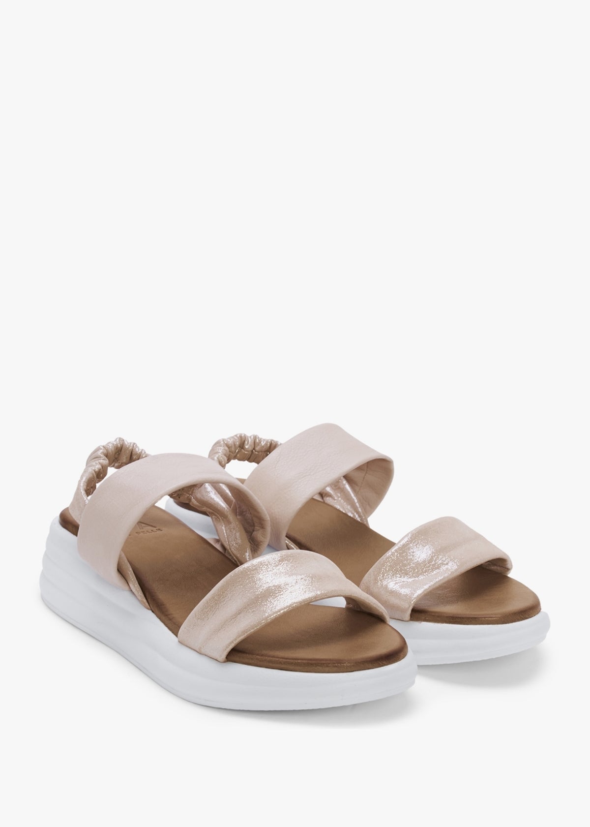 Nicco Nude Leather Flatform Sandals