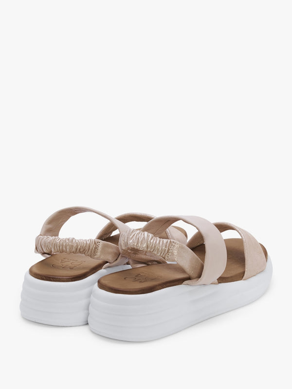 Nicco Nude Leather Flatform Sandals