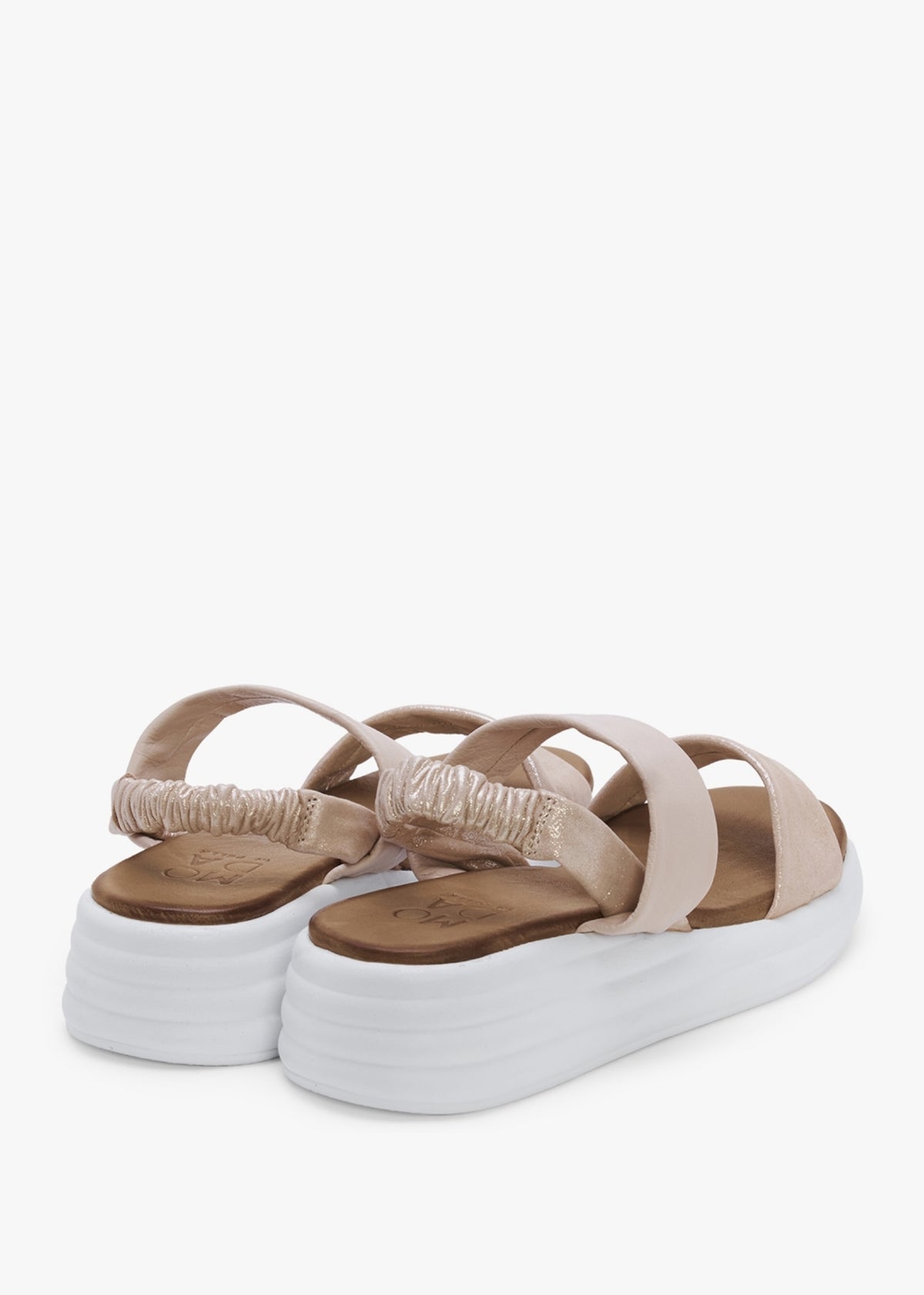 Nicco Nude Leather Flatform Sandals