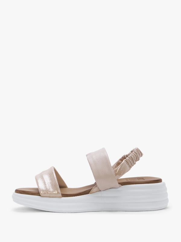 Nicco Nude Leather Flatform Sandals