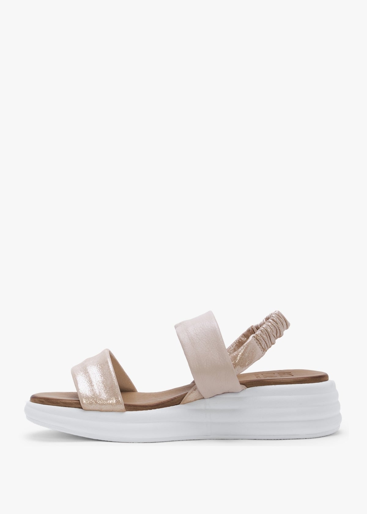 Nicco Nude Leather Flatform Sandals