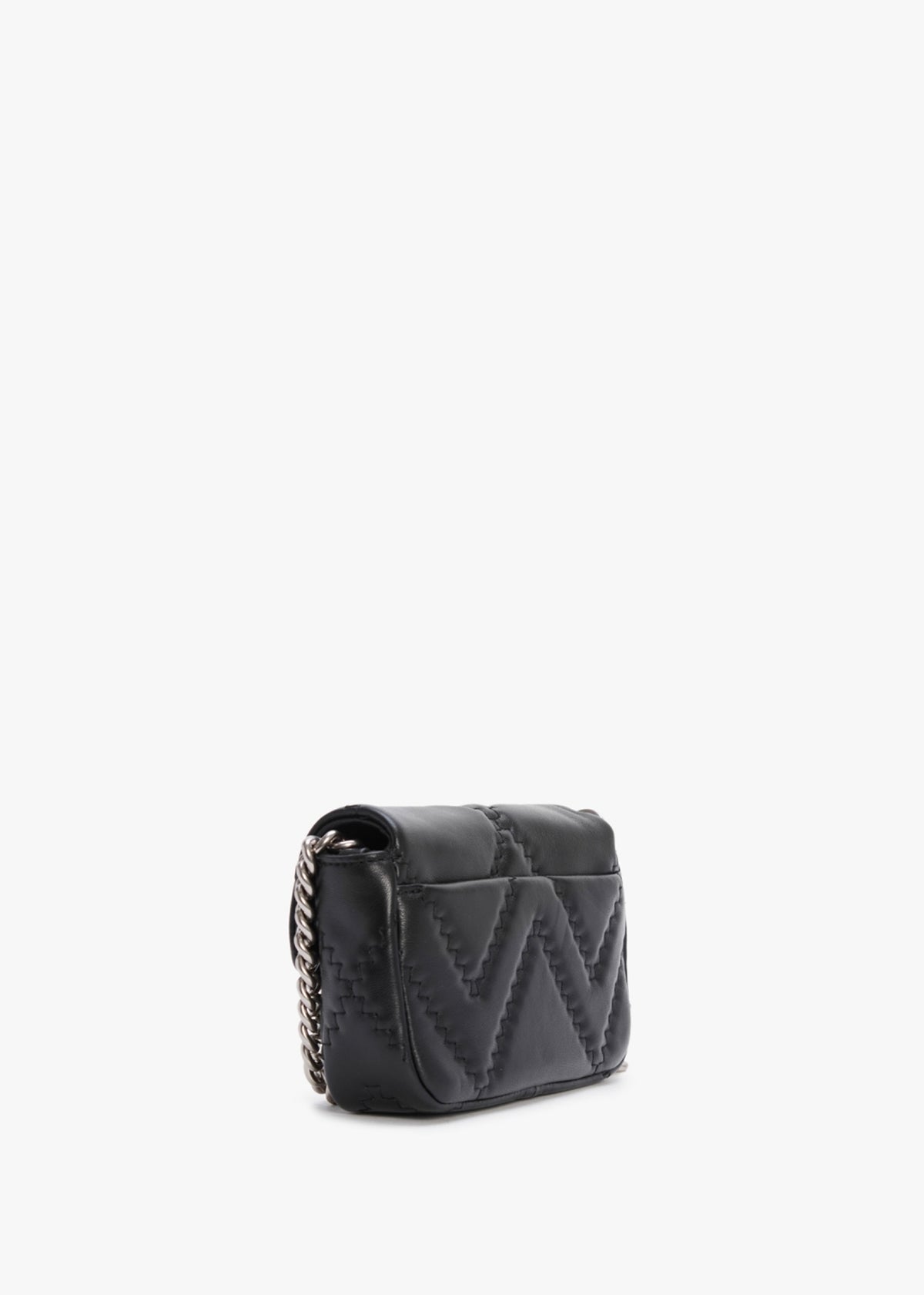 The Quilted Leather J Marc Mini Black Shoulder Bag