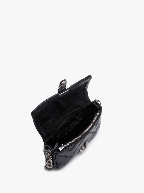 The Quilted Leather J Marc Mini Black Shoulder Bag