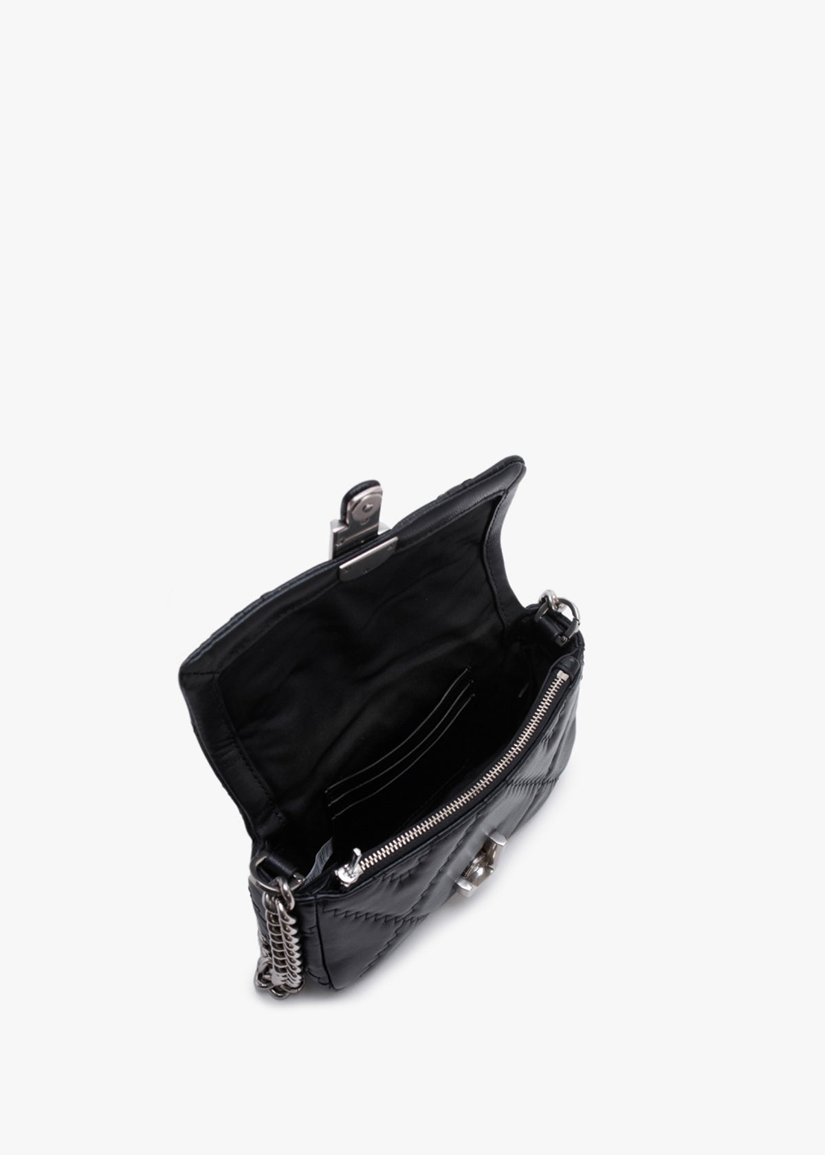 The Quilted Leather J Marc Mini Black Shoulder Bag