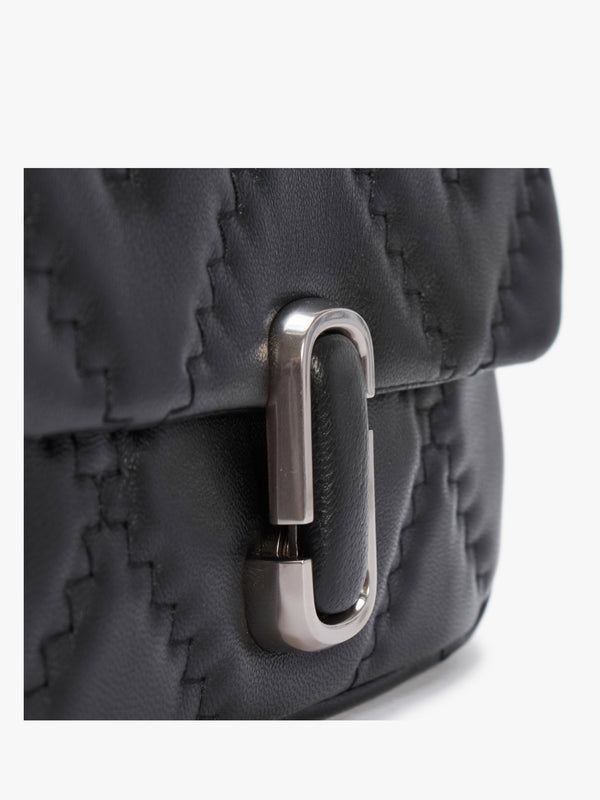 The Quilted Leather J Marc Mini Black Shoulder Bag