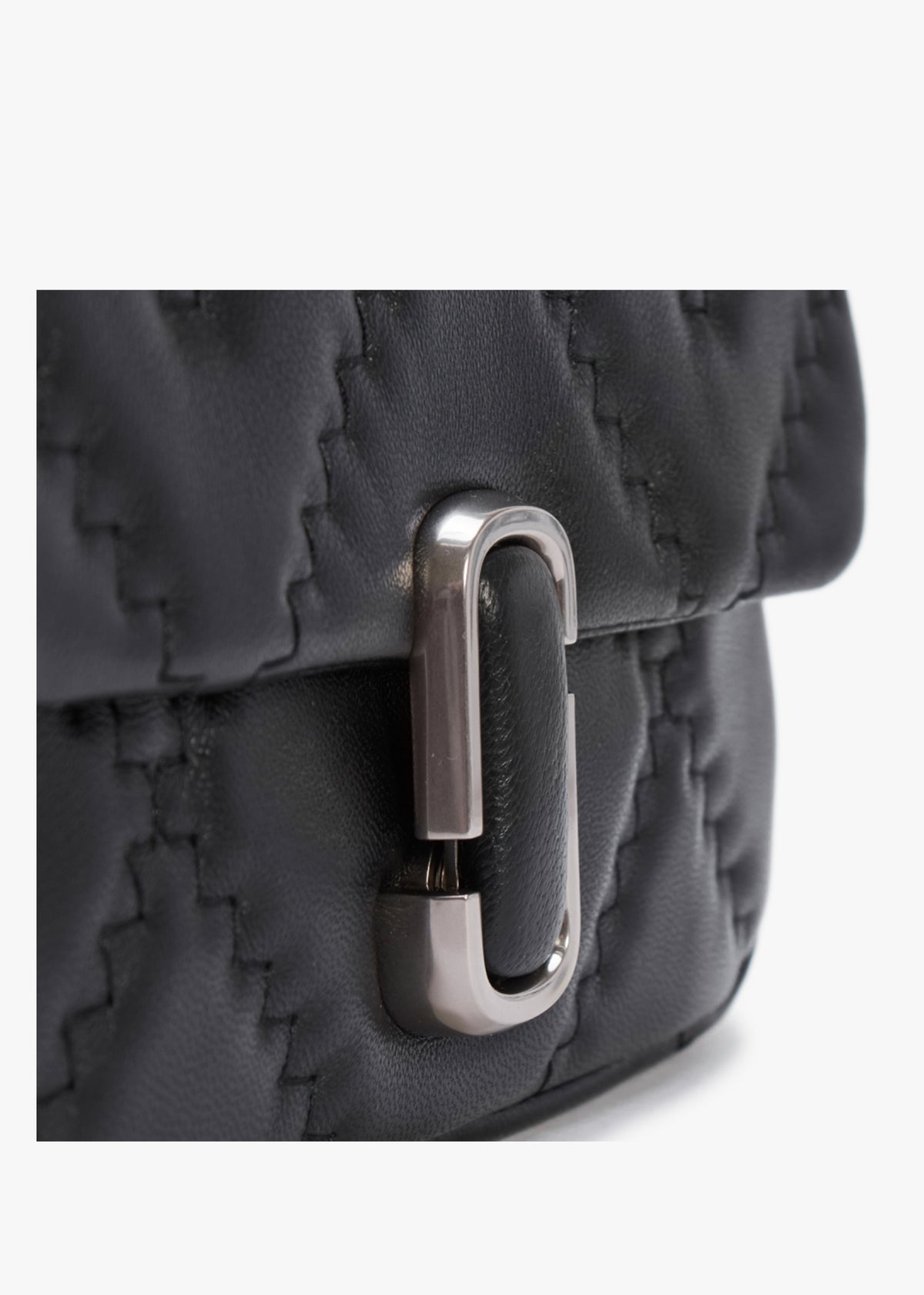 The Quilted Leather J Marc Mini Black Shoulder Bag