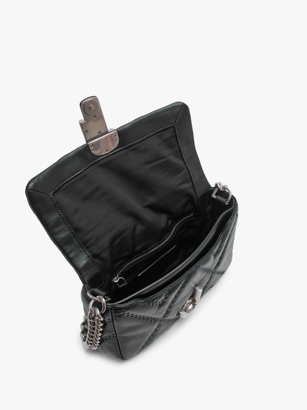 The Quilted Leather J Marc Black Shoulder Bag