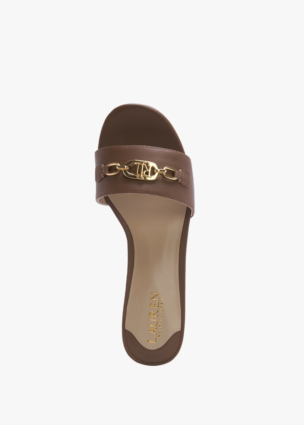 Roxanna Polo Tan Leather Heeled Mules