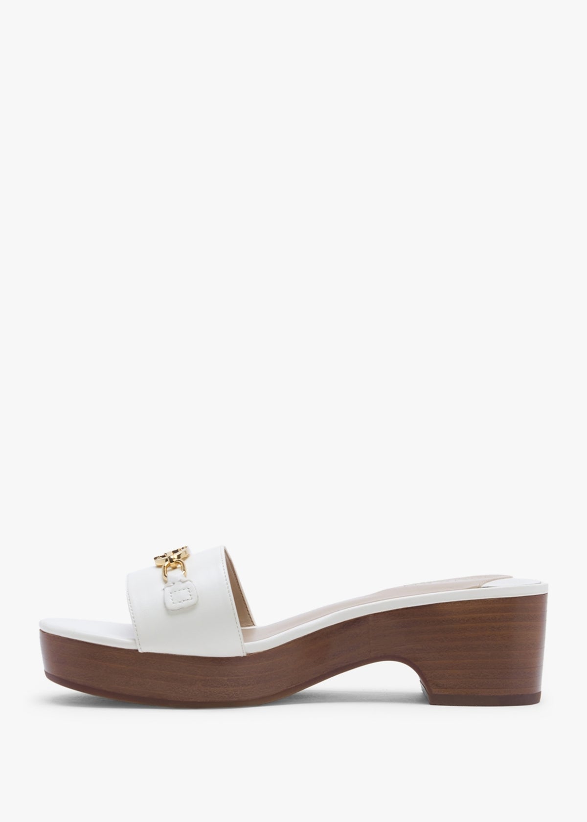 Roxanna Resort Cream Leather Heeled Mules