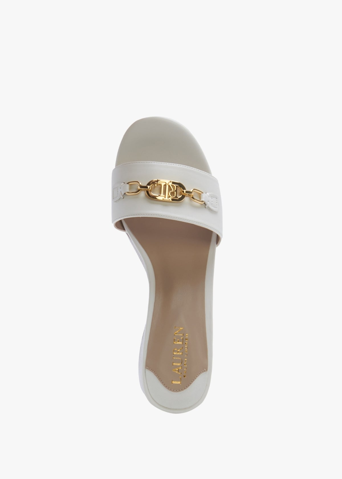 Roxanna Resort Cream Leather Heeled Mules