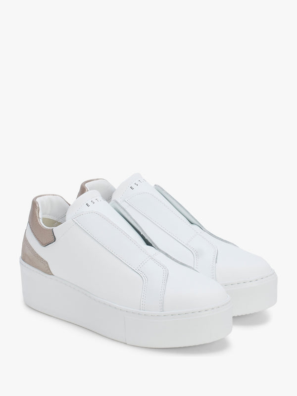 Sibslip Gold Leather Flatform Trainers