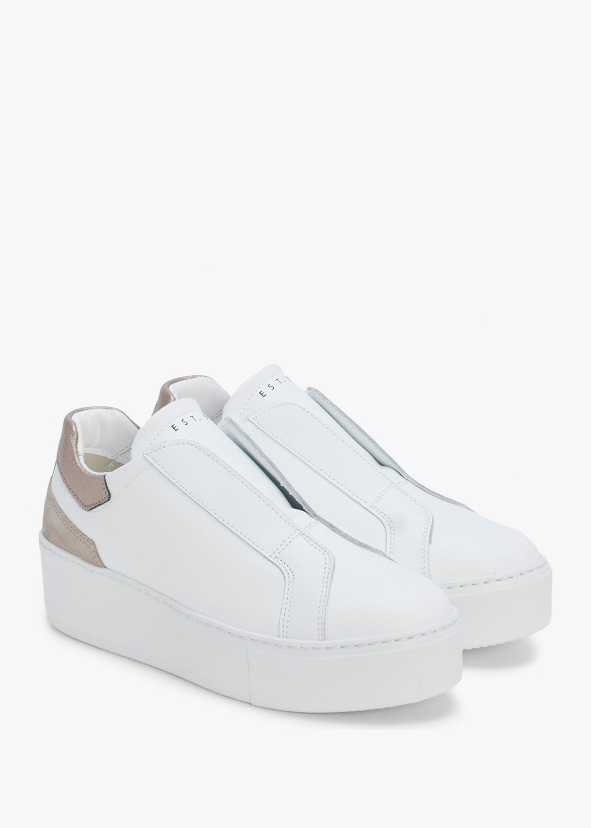 Sibslip Gold Leather Flatform Trainers