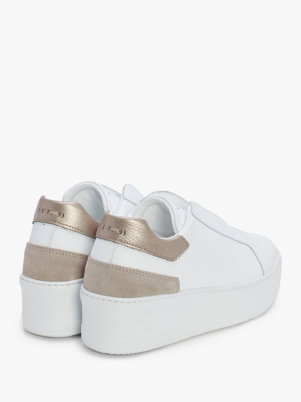 Sibslip Gold Leather Flatform Trainers