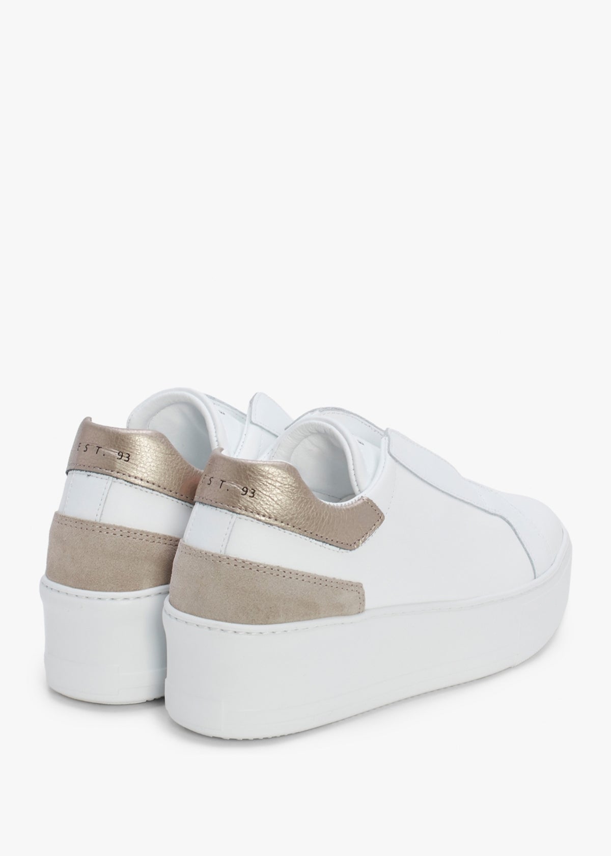Sibslip Gold Leather Flatform Trainers