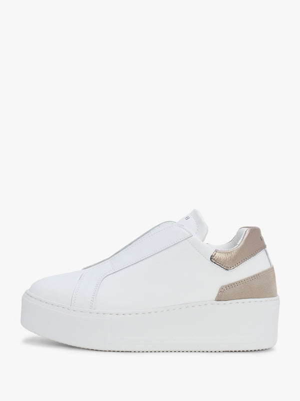 Sibslip Gold Leather Flatform Trainers