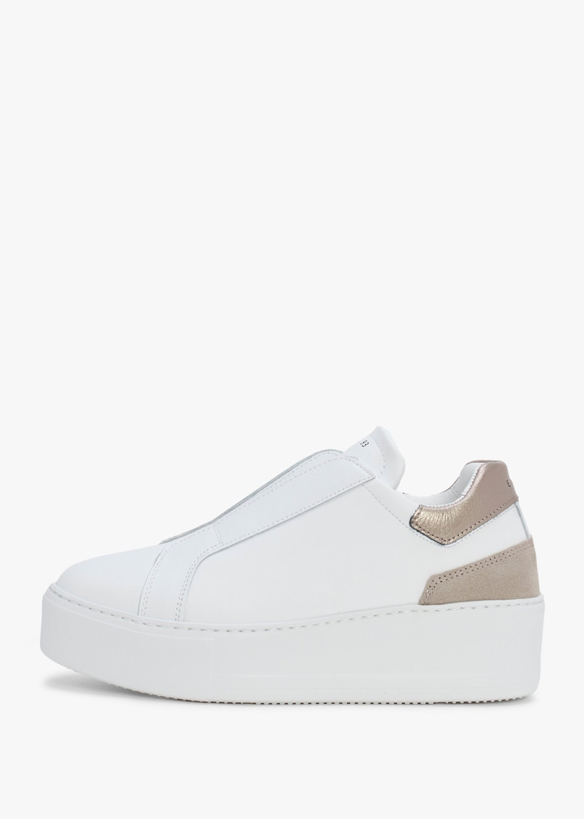 Sibslip Gold Leather Flatform Trainers