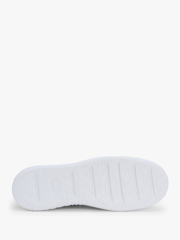 Aria White Leather Perforated Flatform Trainers