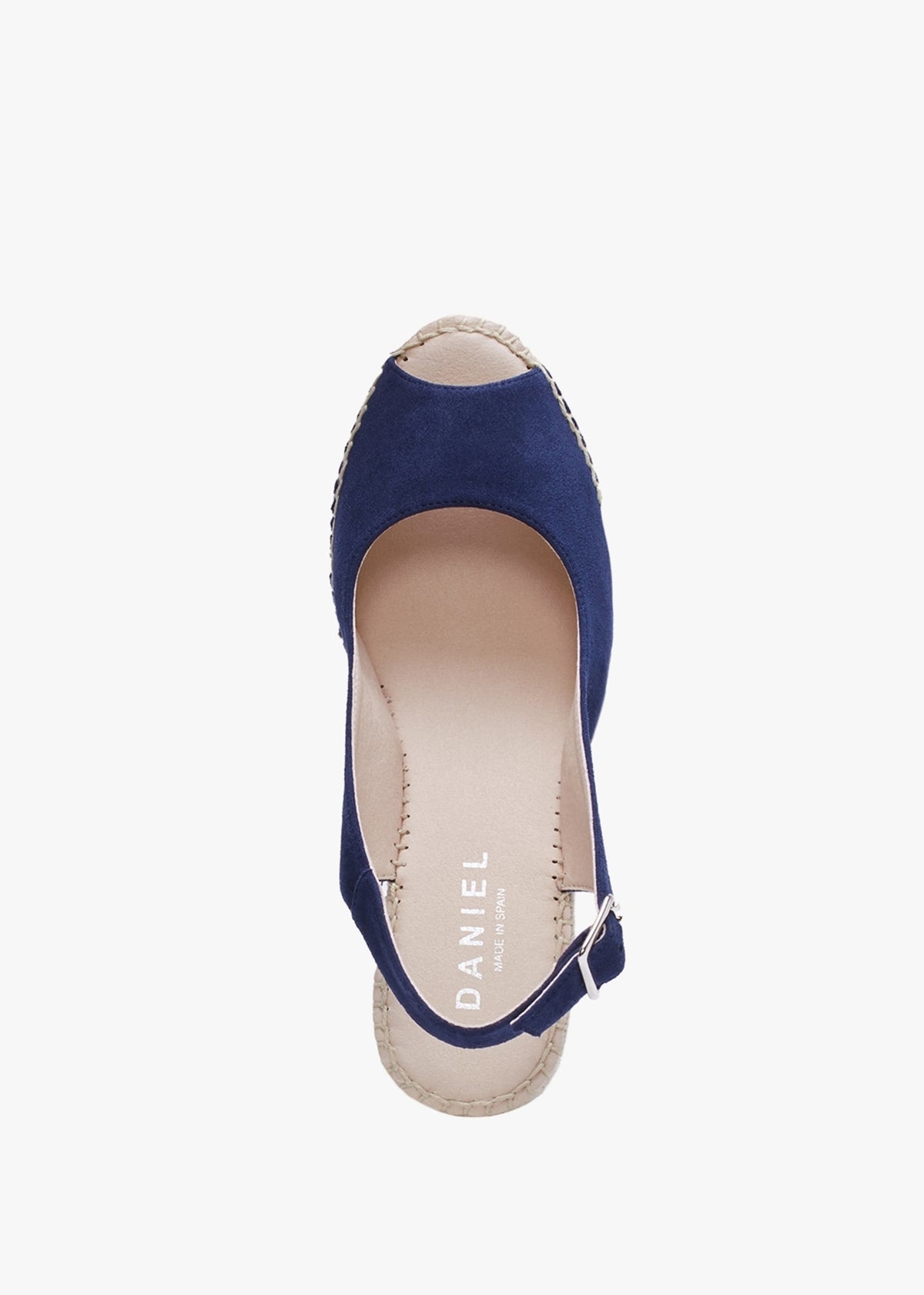 Kate Navy Suede Peep Toe Wedge Espadrilles