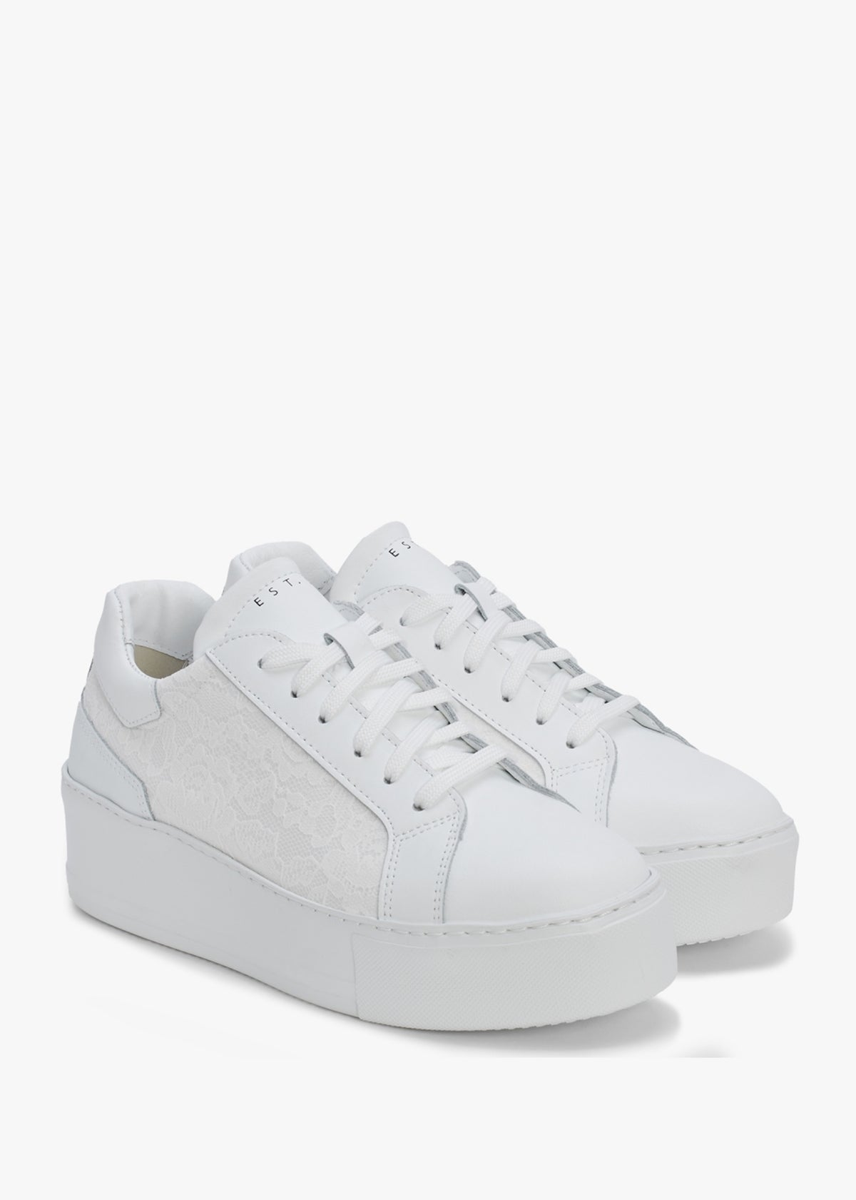 Siblace White Leather Flatform Trainers