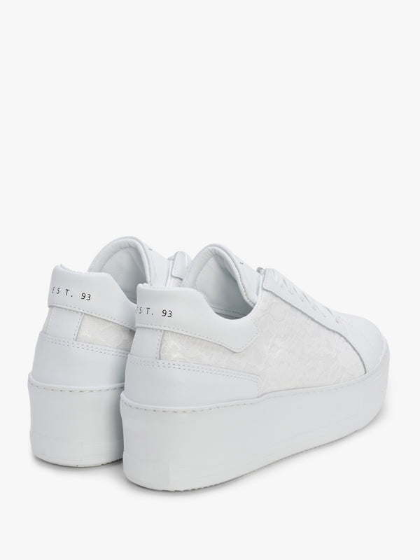 Siblace White Leather Flatform Trainers