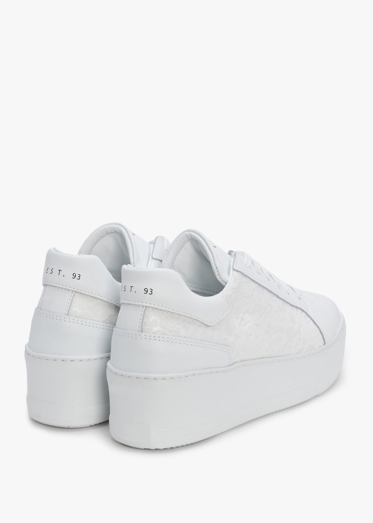 Siblace White Leather Flatform Trainers