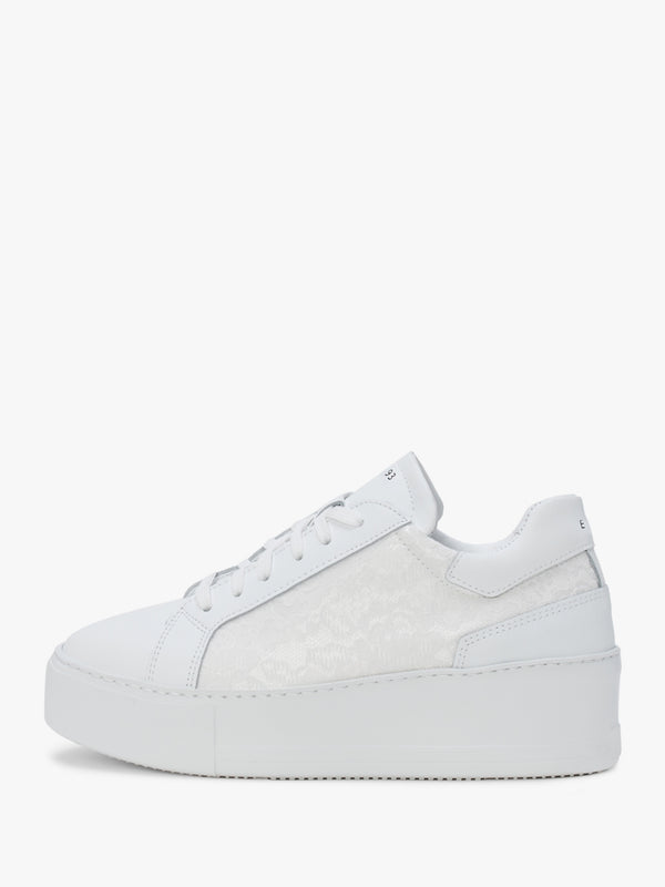 Siblace White Leather Flatform Trainers