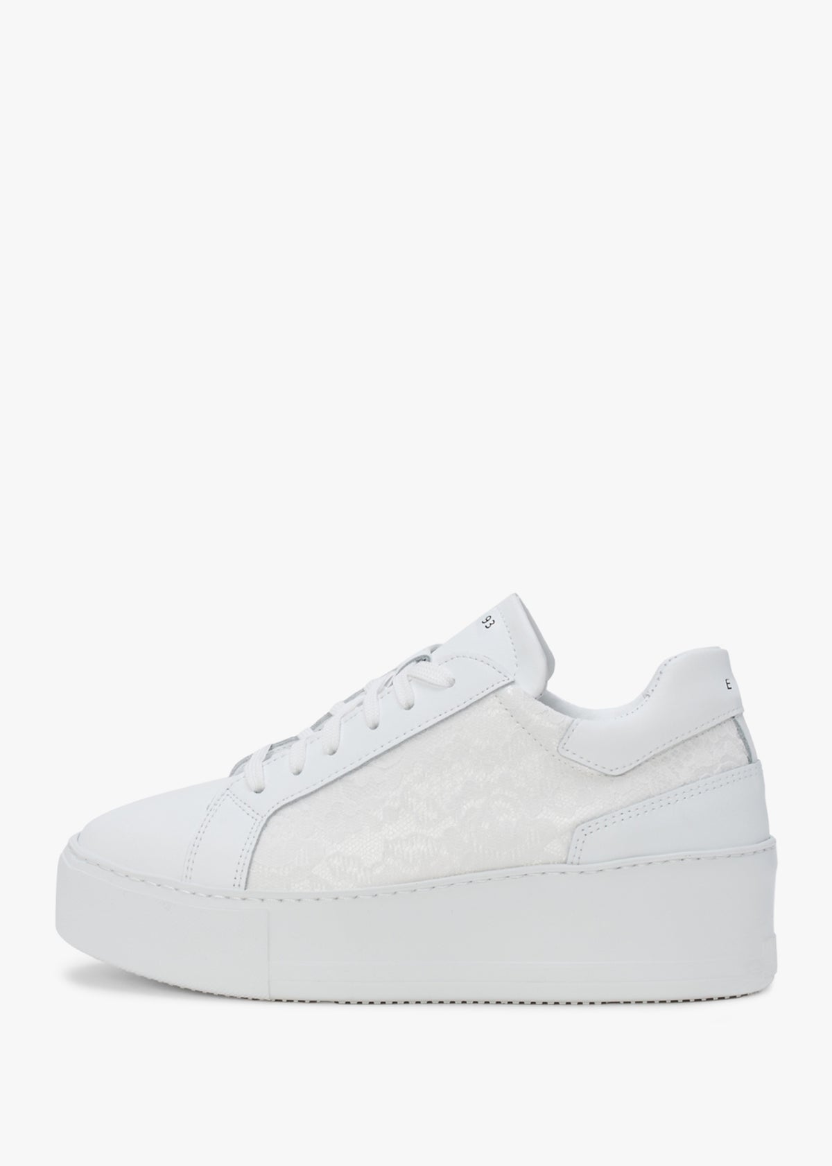 Siblace White Leather Flatform Trainers