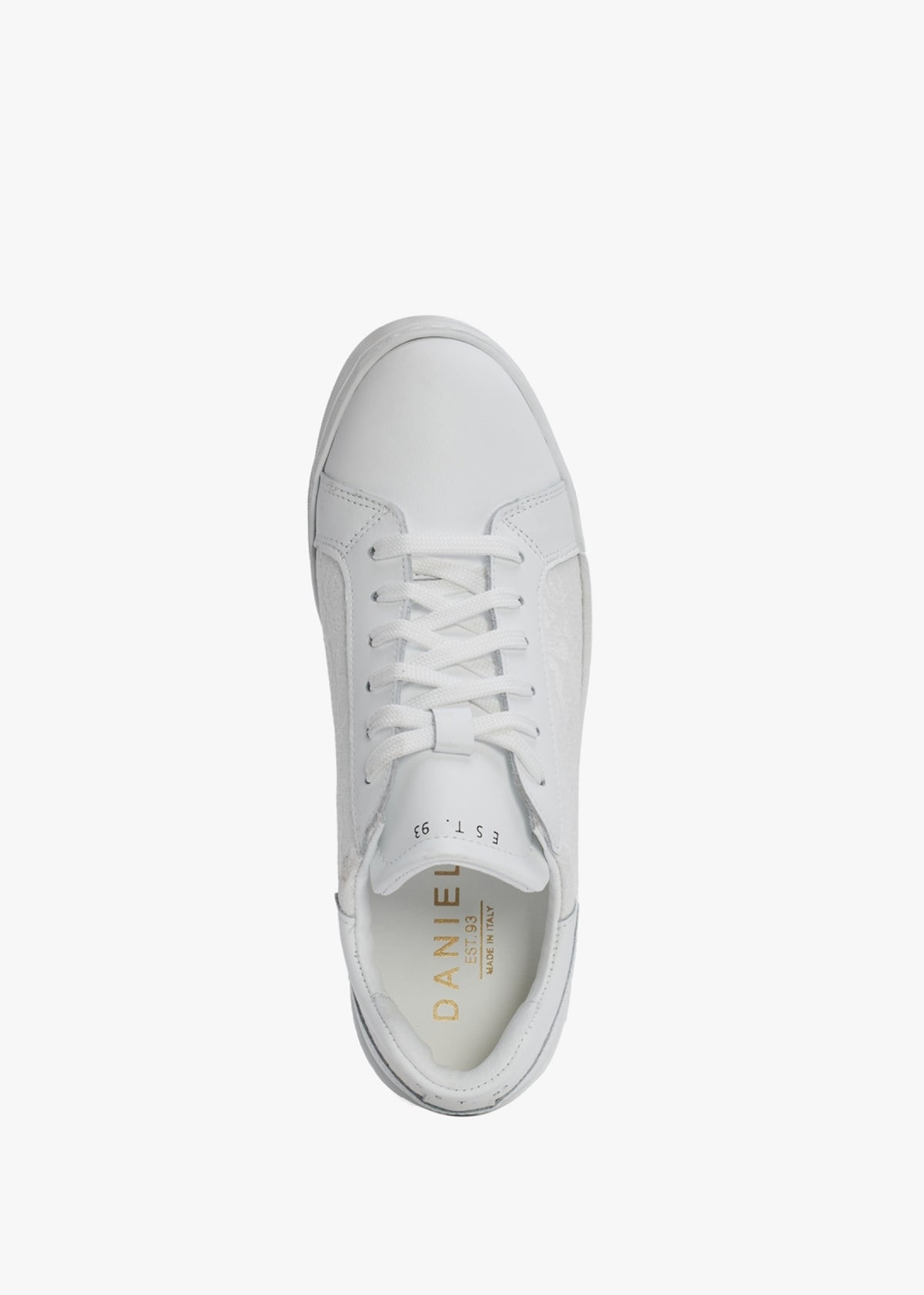 Siblace White Leather Flatform Trainers